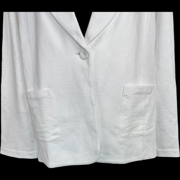 GRAVER Susan Graver LK Fusion 3/4 Slv Cutaway‎ Hem Blazer White X-Large - Picture 10 of 13